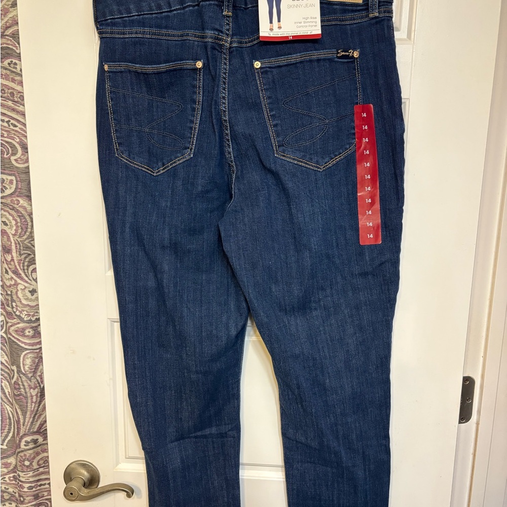 Seven7 Dark Blue Women's Skinny Jeans - Picture 5 of 5